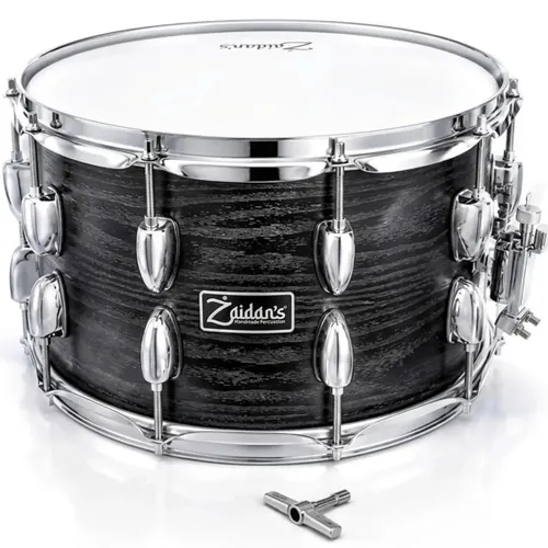 Caixa de Bateria Profunda Zaidan's 14" x 8" em Basswood Preta para Snare Drum