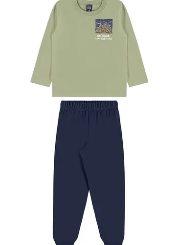 Conjunto Outside Infantil com Camiseta e Calça (Verde) Bee Loop