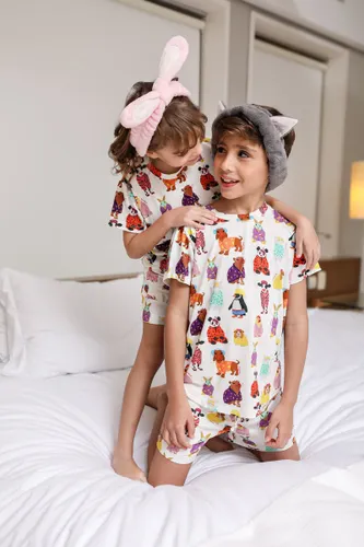 Camiseta Pijama Infantil Estampa Zoo TJama