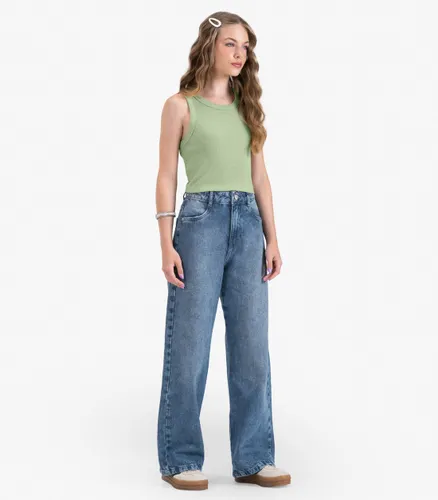 Regata Juvenil Feminina em Ribana de Melange Minty - Moda Feminina e Masculina, Itens para Casa e Mais l Rovitex