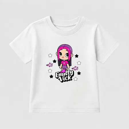 Camiseta Menina Boneca Emily Vick Algodão Básica 100% Algodão