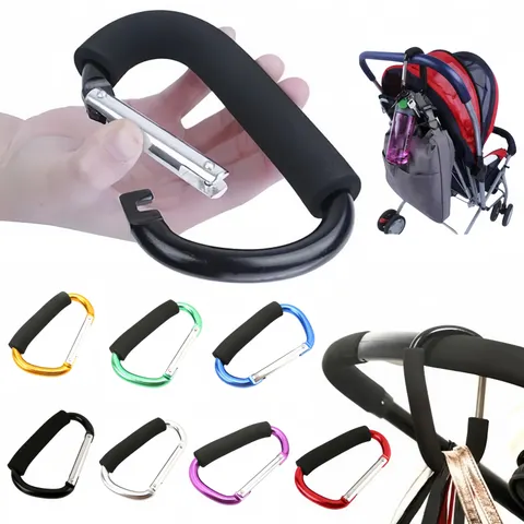 Grande mosquetão carrinho ganchos organizador de alumínio d anel primavera snap chaveiro clipe alça de transporte para pendurar bolsas sacos de compras