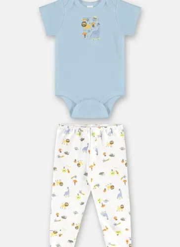 Conjunto Bebê Body e Calça Suedine Essentials Azul
