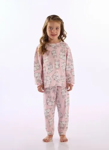 Pijama Unissex Infantil Estampado Rosa Claro
