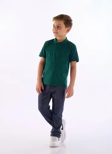 Polo Infantil para menino em Algodão Verde Quimby