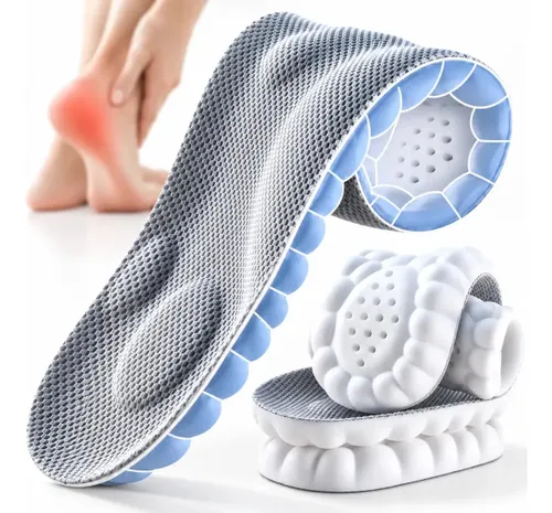 Palmilha de Altissimo Conforto 4d Tênis Sapatos Ortopédica Gel Nuvem para Fascite Plantar e Esporão Alto Amortecimento Bem Macia 39/40
