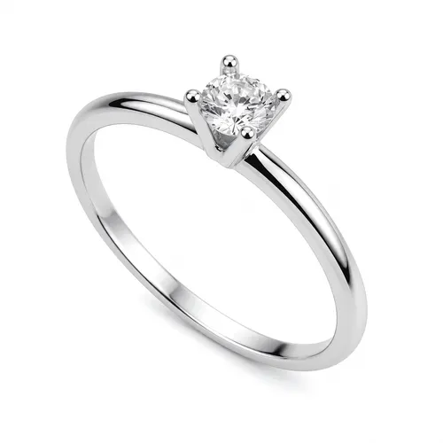 Anel Solitário 4 mm com Zircônia E 4 Garras em Prata 925