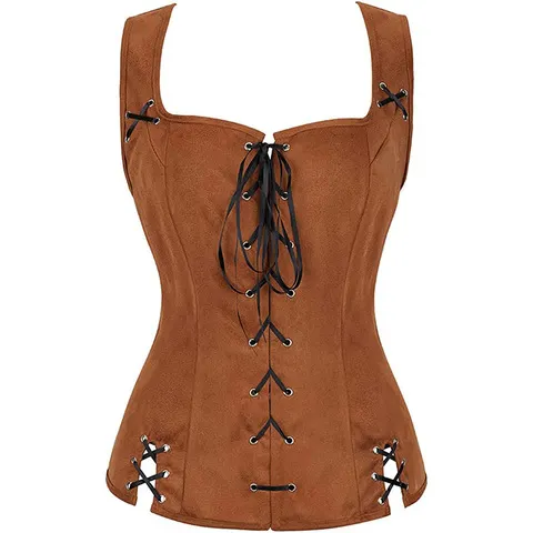 ZOETOPKID – Fantasia de pirata para mulher, ideal para o Halloween, colete medieval, top de corpete vintage para cosplay, blusa estilo steampunk e renascentista com ombros descobertos.