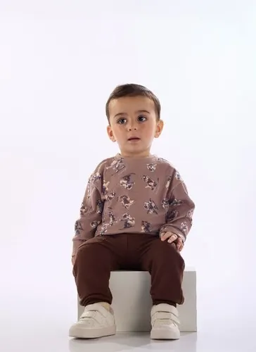 Conjunto Blusão e Calça de Moletom para Bebê Menino Marrom