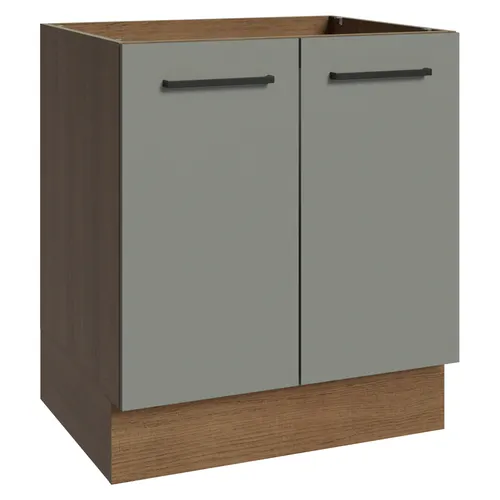 Balcão de Cozinha Madesa Agata 70 x 60 cm 2 Portas (Sem Tampo) Rustic/Cinza