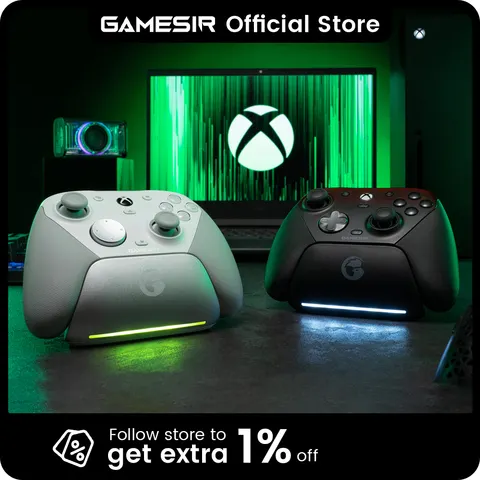 GameSir G7 Pro Xbox Series X | Controlador S com Joysticks TMR, Gatilhos de Efeito Hall, Placas Frontais Magnéticas, Giroscópio, Base de Carregamento Inteligente