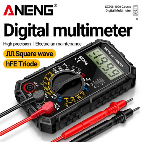 ANENG SZ308 1999 Contagem Multímetro Digital AC/DC Alta Precisão Multi-função Tensão Corrente Resistência Multímetro Ferramentas de Testador