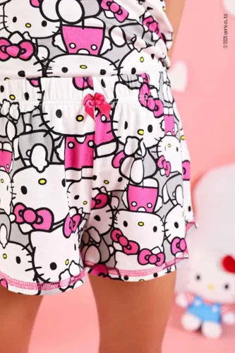 Short Pijama Infantil Estampa Hello Kitty Rosa