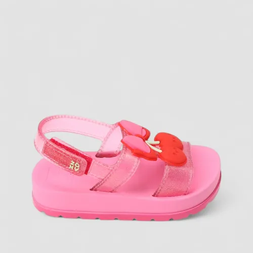 Sandália Bebê Zaxy Glitter Cereja Rosa