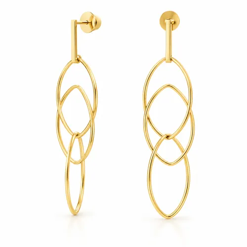 Brinco Elos Ovais 6cm em Ouro 18K