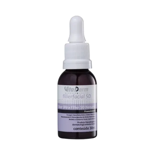 Vita Derm Filler Facial 5D Sérum Noturno com Ácido Hialurônico 30 ml