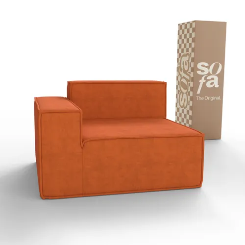 Sofá Modular Pelion 1 lugar Canto em L Esquerdo Boucle - Laranja