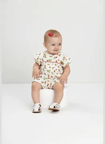 Macaquinho para Bebê em Cotton com Flores (Estampado) Quimby
