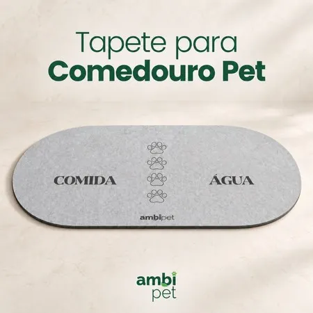 Tapete para Comedouro Pet Impermeável Antiderrapante para Cachorro e Gato Proteção para Piso Sustentável