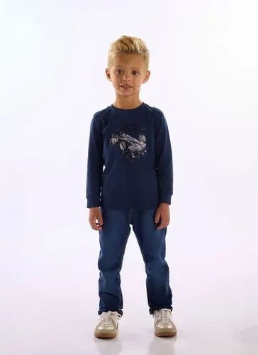 Camiseta Infantil Manga Longa Top Racer Azul Marinho