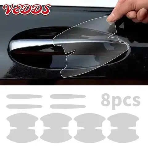 Adesivo protetor transparente para maçaneta de porta de carro em TPU, adesivo anti-riscos para proteção da maçaneta, película para superfície da pintura, acessórios para carro, decalques.