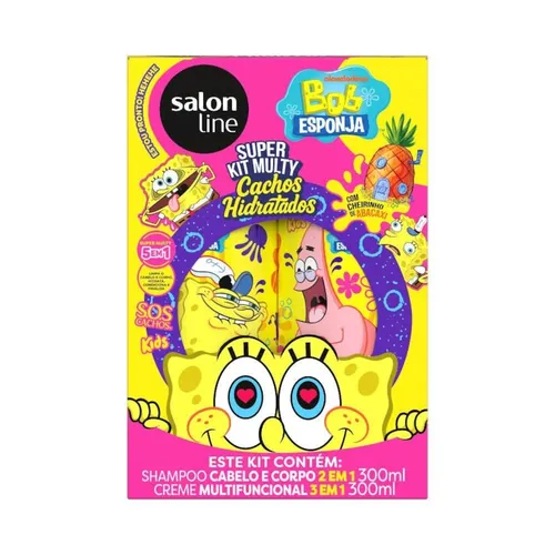 Kit Shampoo & Creme Multifuncional Salon Line Sos Kids Bob Esponja 300
