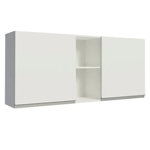 Armário Aéreo Madesa Glamy 150 cm 2 Portas e 2 Nichos Branco