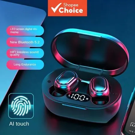Fones de ouvido E7s TWS Fones de ouvido Bluetooth estéreo sem fio Fones de ouvido esportivos Display LED Compatível com