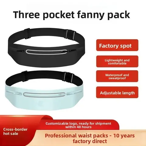Bolsa de cintura para corrida e desportos ao ar livre, leve, impermeável, discreta, com proteção antirroubo, para homens e mulheres, multifuncional.