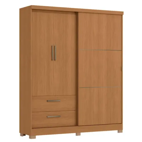 Guarda Roupa / Roupeiro Kappesberg C533-CN 3 Portas 2 Gavetas 218x180x50cm Canela