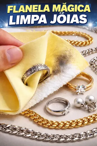 Flanela Mágica Polimento Limpa Joias Ouro Prata Bijuteria Amarelo