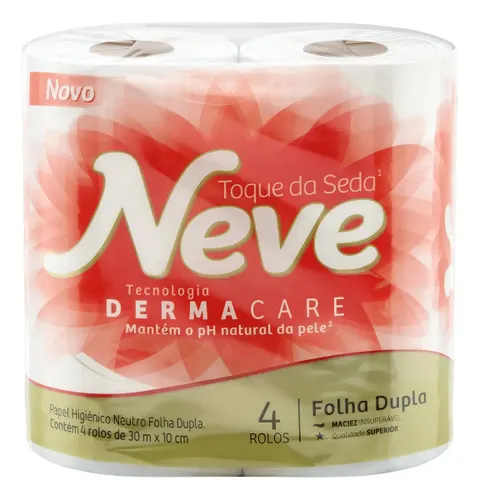 Papel Higiênico Neve Toque da Seda Folha Dupla 30m 4 Rolos