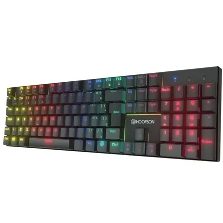 Teclado Gamer Mecanico Profissional LED Rainbow Teclado Gamer  Iluminação LED RGB USB ABNT2 Hoopson MJ-91