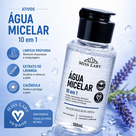 Água Micelar 10 em 1 100ml Miss Lary