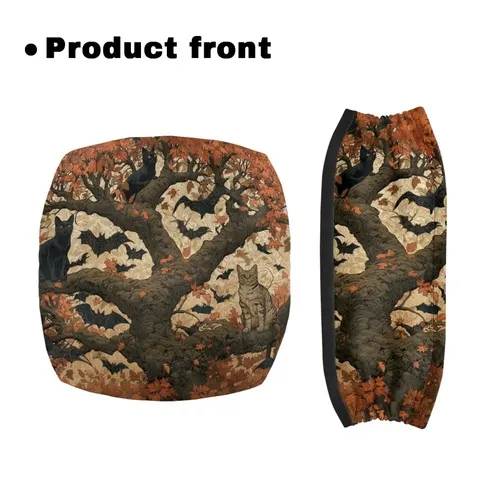 Capa de assento para andador com estampa de gato e morcego, tema Halloween, 2 peças, lavável, para mulheres