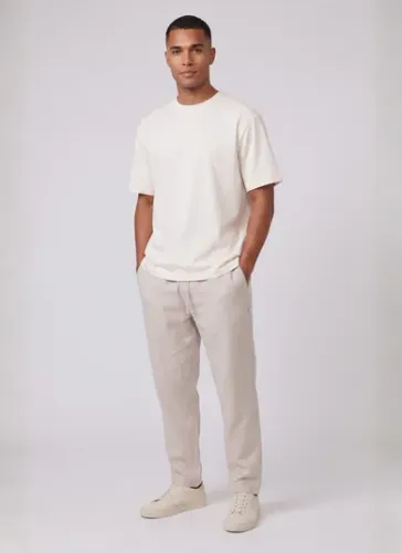 Camiseta Masculina Manga Curta em Algodão (Off White) Just Basic
