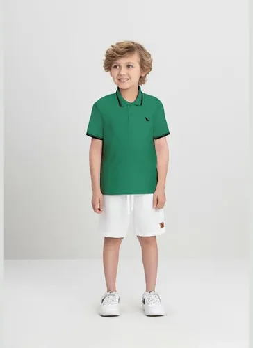 Camisa Polo para Menino Básica com Bordado (Verde) Quimby