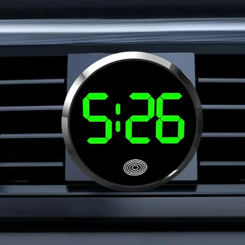Relógio LED para Carro com Controle por Toque, Relógio de Painel com Luz de Exibição LED para Geladeira, RV, Sala de Aula, Viagens e Veículos