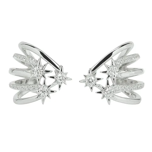 Brinco Ear Hook Star em Prata de Lei com Zircônias