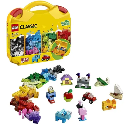LEGO Classic Maleta da Criatividade 10713; Brinquedo criativo para montar e imaginar; Maleta com peças coloridas para criar bichinhos, supercarros, casas e muito mais; Presente para crianças