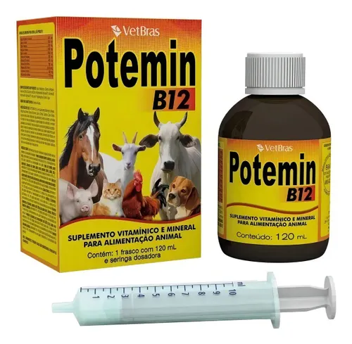 Potemin B12 - Vitamina para Animais 120ml