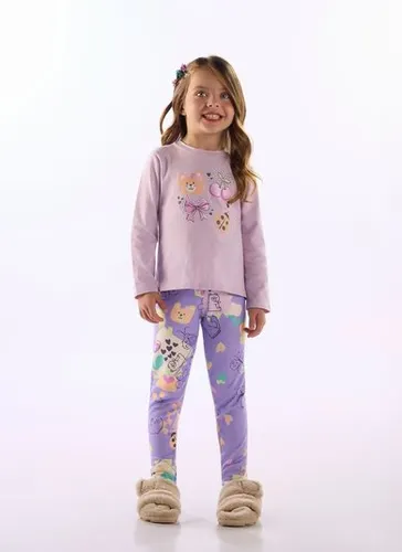 Blusa Infantil Menina em Cotton com Strass Roxo
