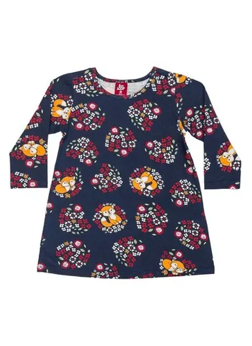 Vestido manga longa em Cotton para Bebês (Azul) Bee Loop