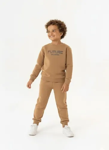Conjunto Blusão e Calça Infantil Masculino (Marrom) Guloseima