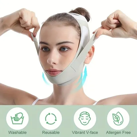 Máscara Reutilizável V Shaper para Esculpir o Rosto, Máscara de Dormir para Lifting Facial, Faixa Antirrugas, Ferramentas de Beleza e Saúde