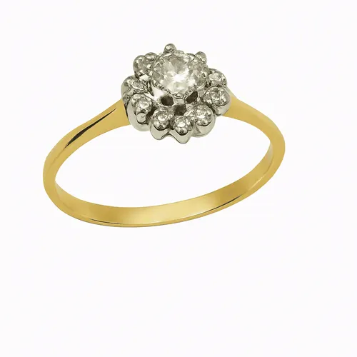 Anel Chuveirinho em Ouro 18k com Diamantes
