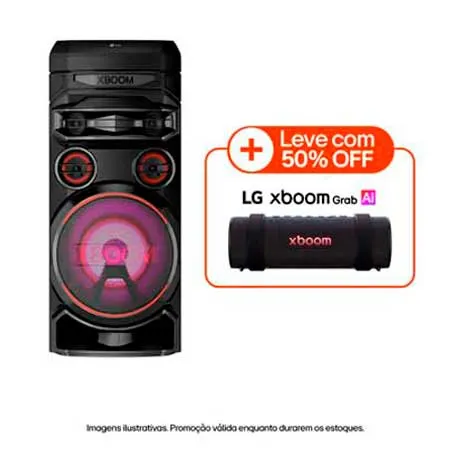 Torre de Som LG XBOOM Graves Potentes, Bass Boost, Iluminação Colorida, Karaokê, Party Speaker - RNC7 - RNC7