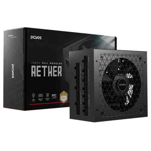 Fonte PCYES Gamer Aether 850W Full Modular Gold PCIe 5.0 ATX 3.1 850WFMG