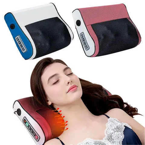 Massageador multifuncional de pescoço e ombro, ferramenta doméstica para amassar pescoço e costas com massagem de compressa quente ajustável múltipla