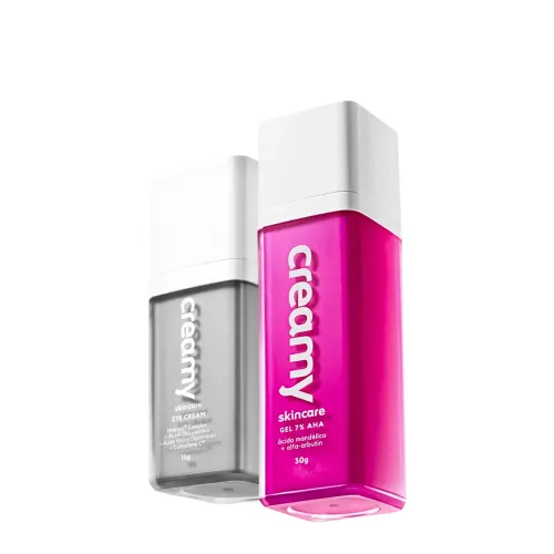 Kit Creamy Ácido Mandélico Gel Antiacne e Eye Cream Creme Antirrugas Clareador (2 Produtos)